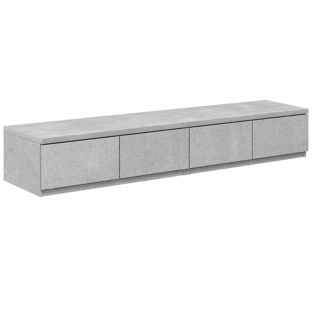 Moderner Nachttisch mit 4 Schubladen aus Holzwerkstoff in Beton Grau, 120 x 36,5 x 16,5 cm – Perfekte Aufbewahrungslösung für das Schlafzimmer