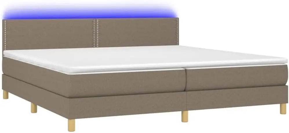 Höhenverstellbares Bett mit LED-Beleuchtung und höhenverstellbar Hellgrau