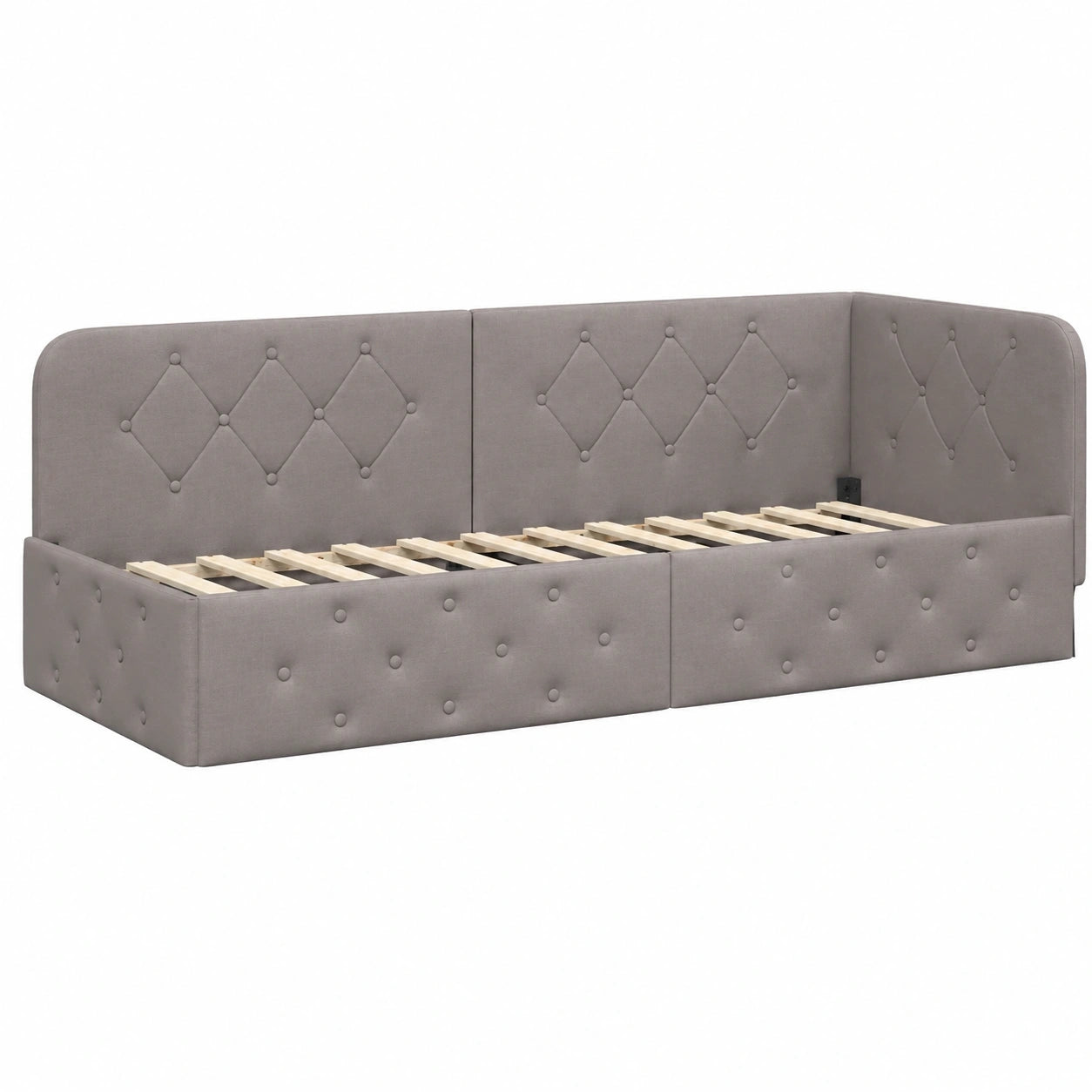 Platzsparendes Ecksofa-Bett 80x200cm, Taupe - Umkehrbare Armlehne, Modernes Design für Schlaf- und Gästezimmer