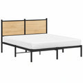 Doppelbett 137x190 cm mit Sonoma-Eiche Look, Stabiler Rahmen und Kopfteil, Inklusive Lattenrost, Schlafzimmer und Gästezimmer