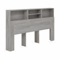 vidaXL Kopfteil mit Stauraum und Regal für Schlafzimmer, Grau Sonoma, 220x19x103,5 cm