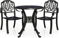 Makastle 3-teiliges Bistro-Set Aluminiumguss Schwarz 78cm