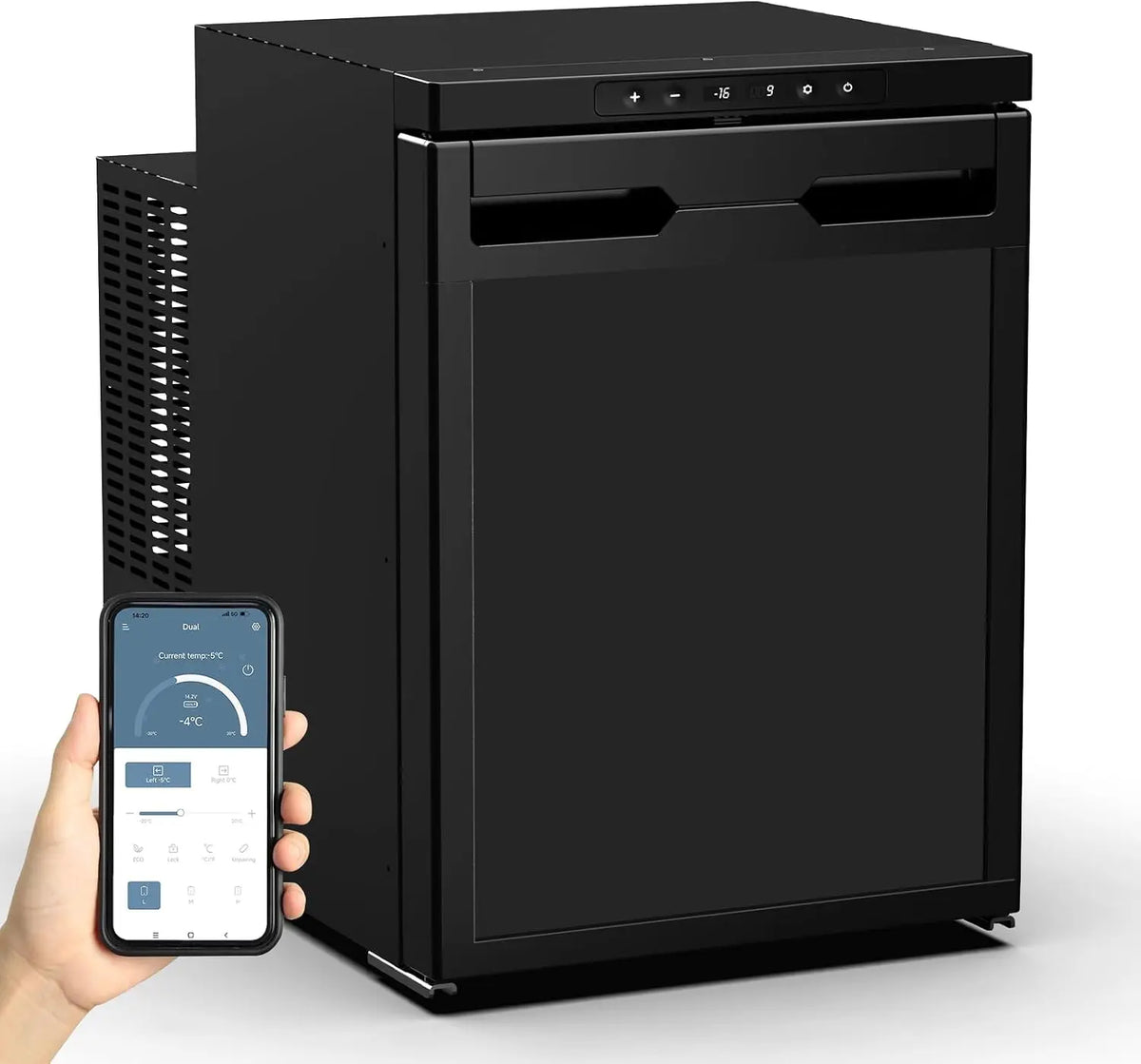 Kompressor 24 V 230 V 40 l mit App-Steuerung und LED-Beleuchtung