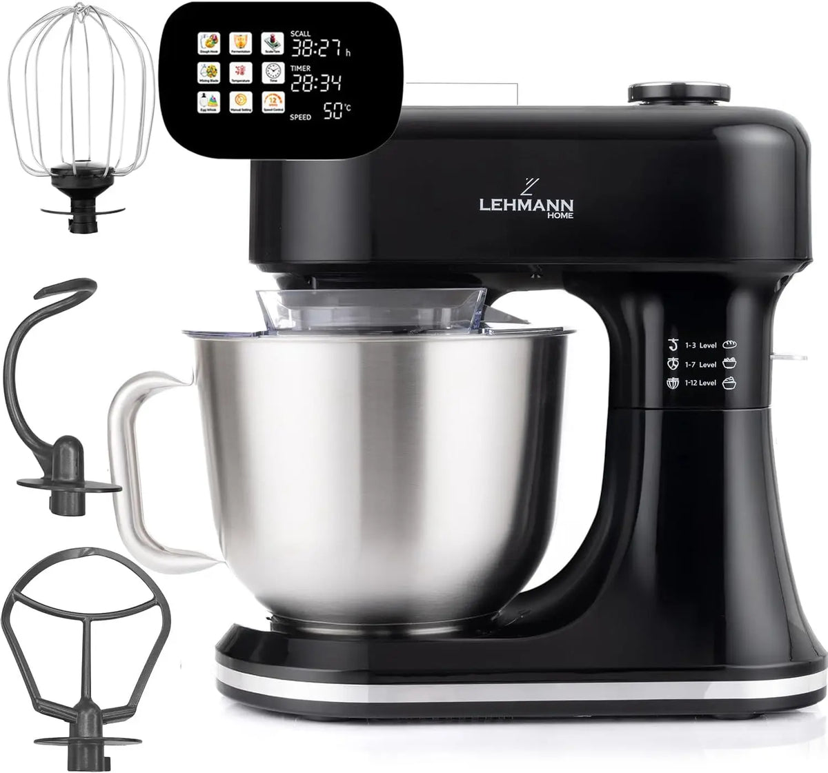 LEHMANN Küchenmaschine 5 l mit Display und Timer