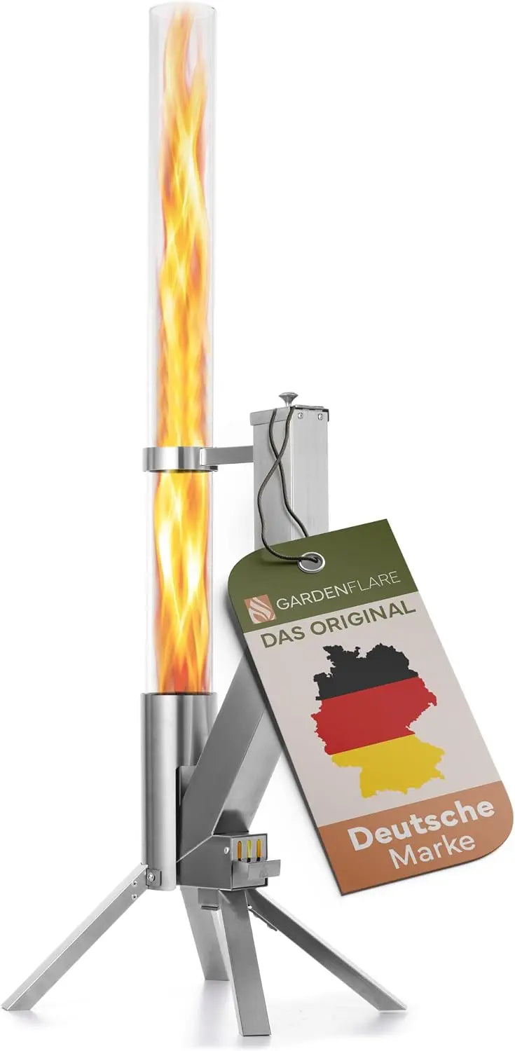 GARDENFLARE Feuerrohr Klassik - Edelstahl Pelletfackel für Garten