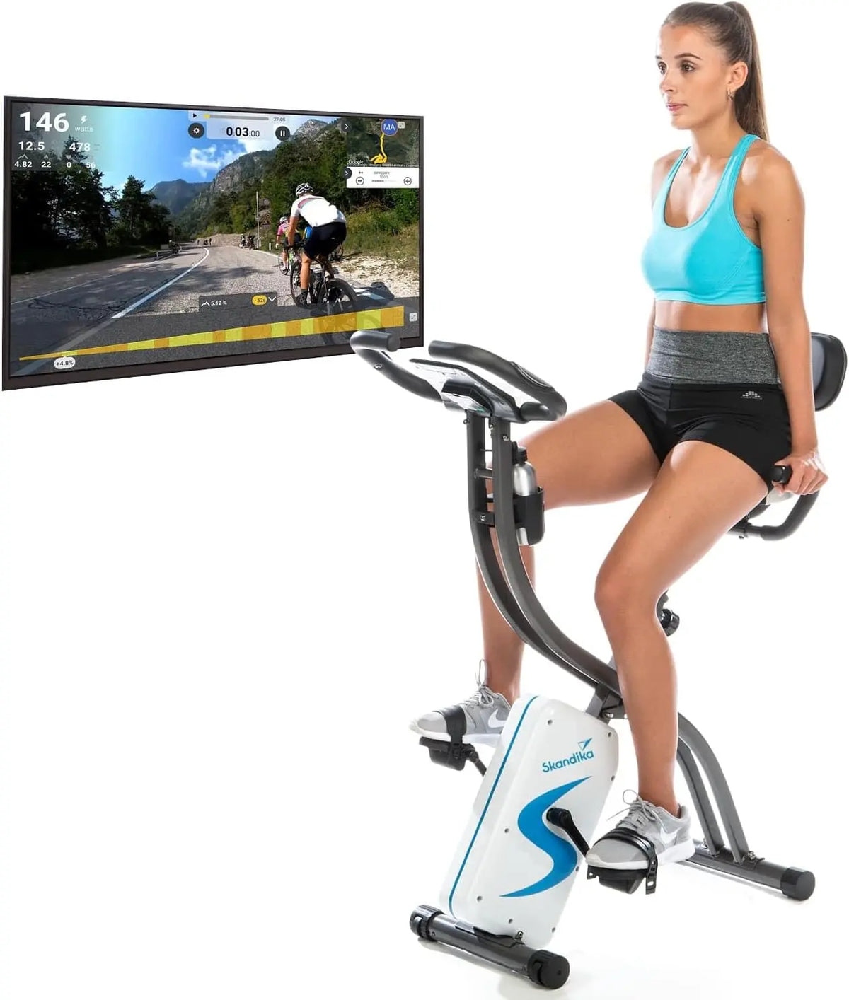 skandika Foldaway X-2000 Fitnessbike zusammenklappbar mit Bluetooth