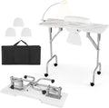 COSTWAY Tisch mit LED-Beleuchtung