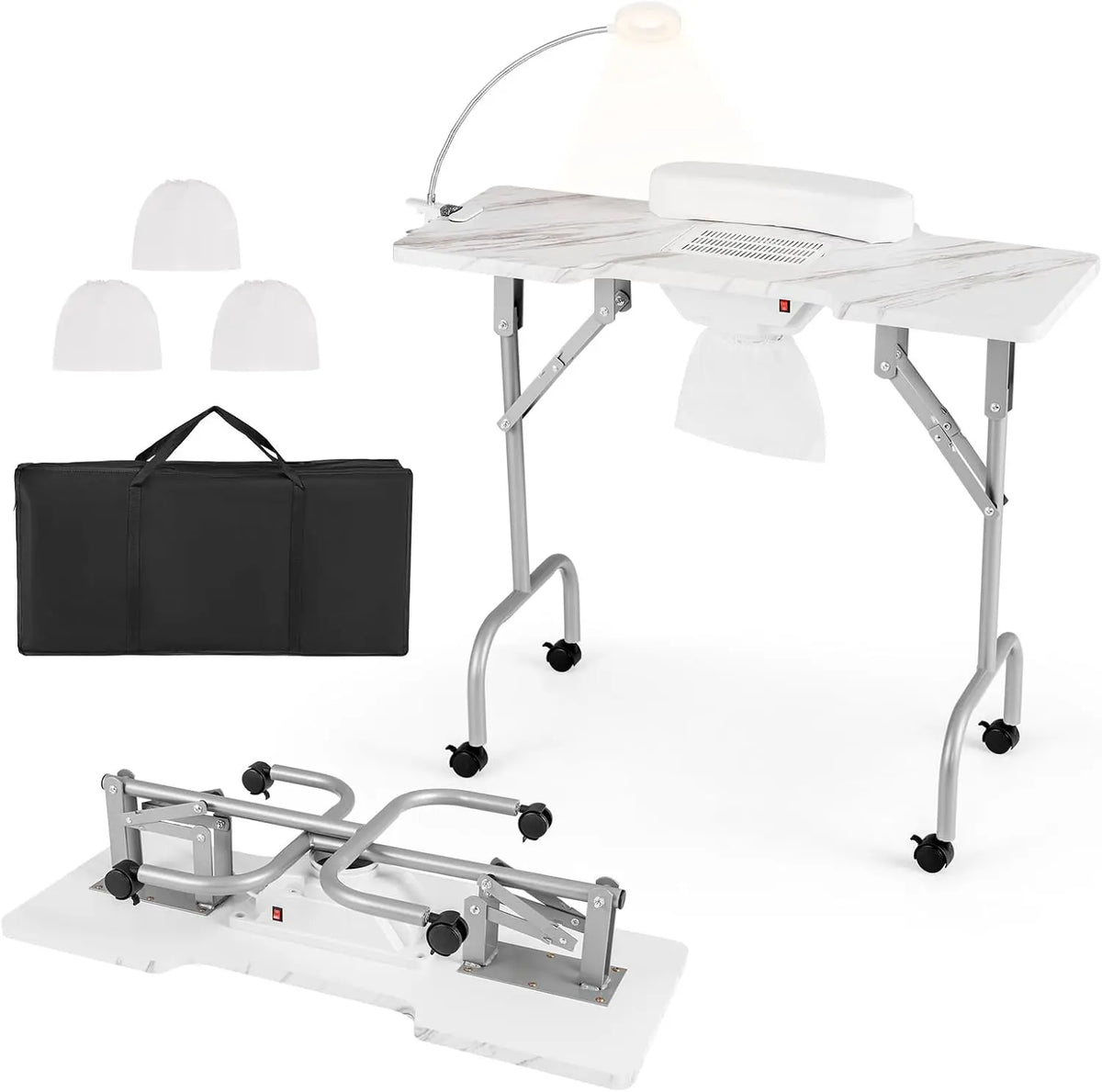 COSTWAY Tisch mit LED-Beleuchtung
