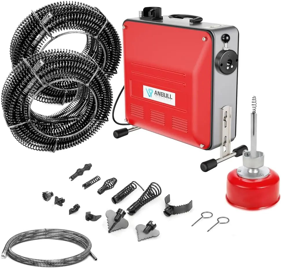 Anbull 850W elektrische Rohrreinigungsmaschine mit 14m Ø22mm