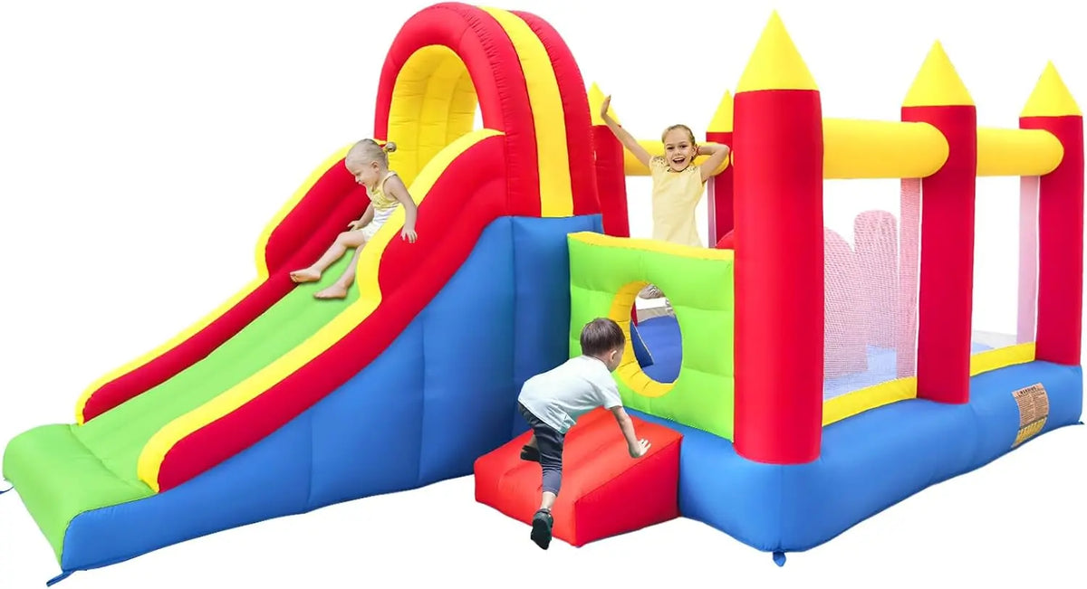 Ballsea Hüpfburg XXL - Riesiges aufblasbares Schloss mit großer Rutsche und Trampolin