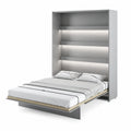 MEBLINI Vertikal Klappbett mit Lattenrost - Platzsparendes Wandbett in Grau Matt 160x200cm