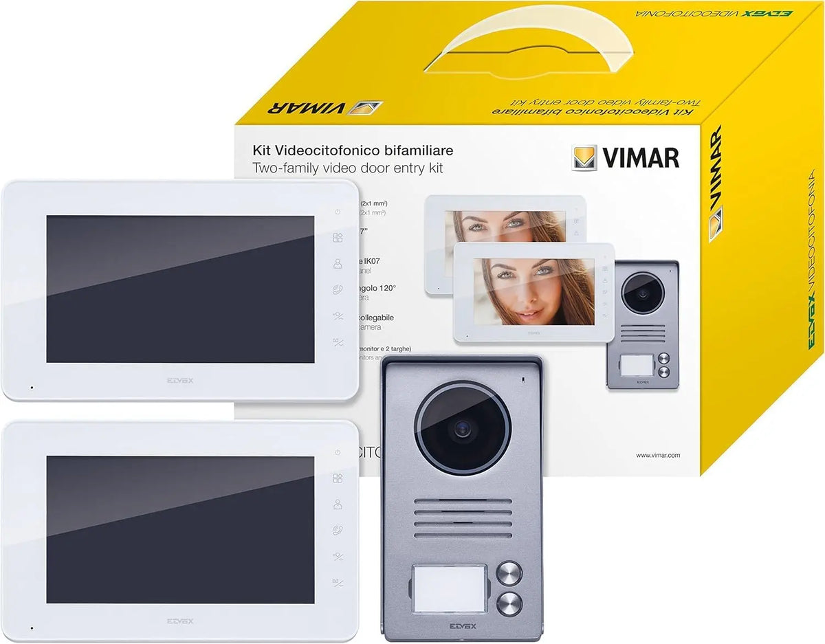 VIMAR K40911 Videosprechenalagen-Set enthält Freisprech-Videohaustelefon LCD 7in