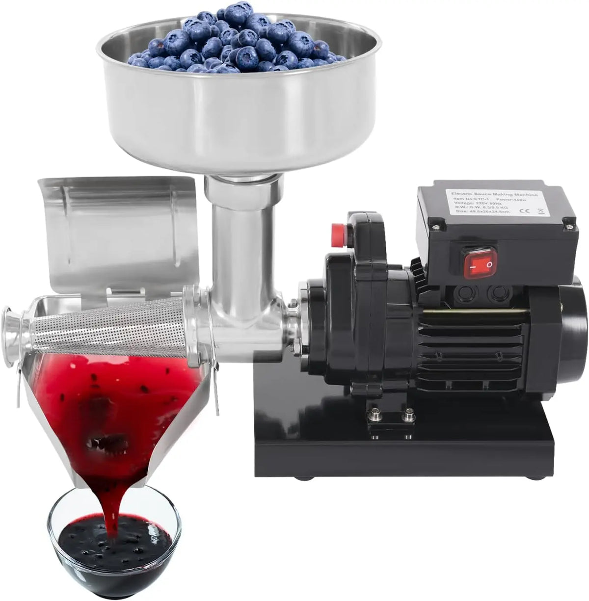 Tomatenpresse 220 V 450 W Silber