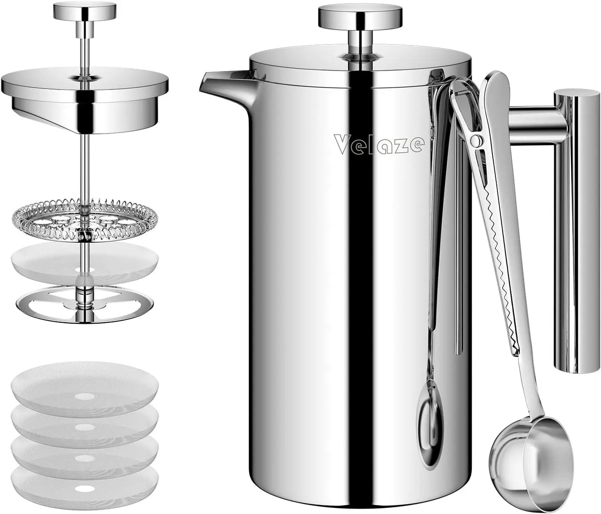 Velaze French Press Edelstahl Kaffeebereiter