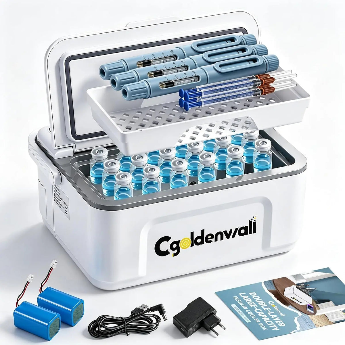 CGOLDENWALL Insulin Kühlbox Elektrisch 12H