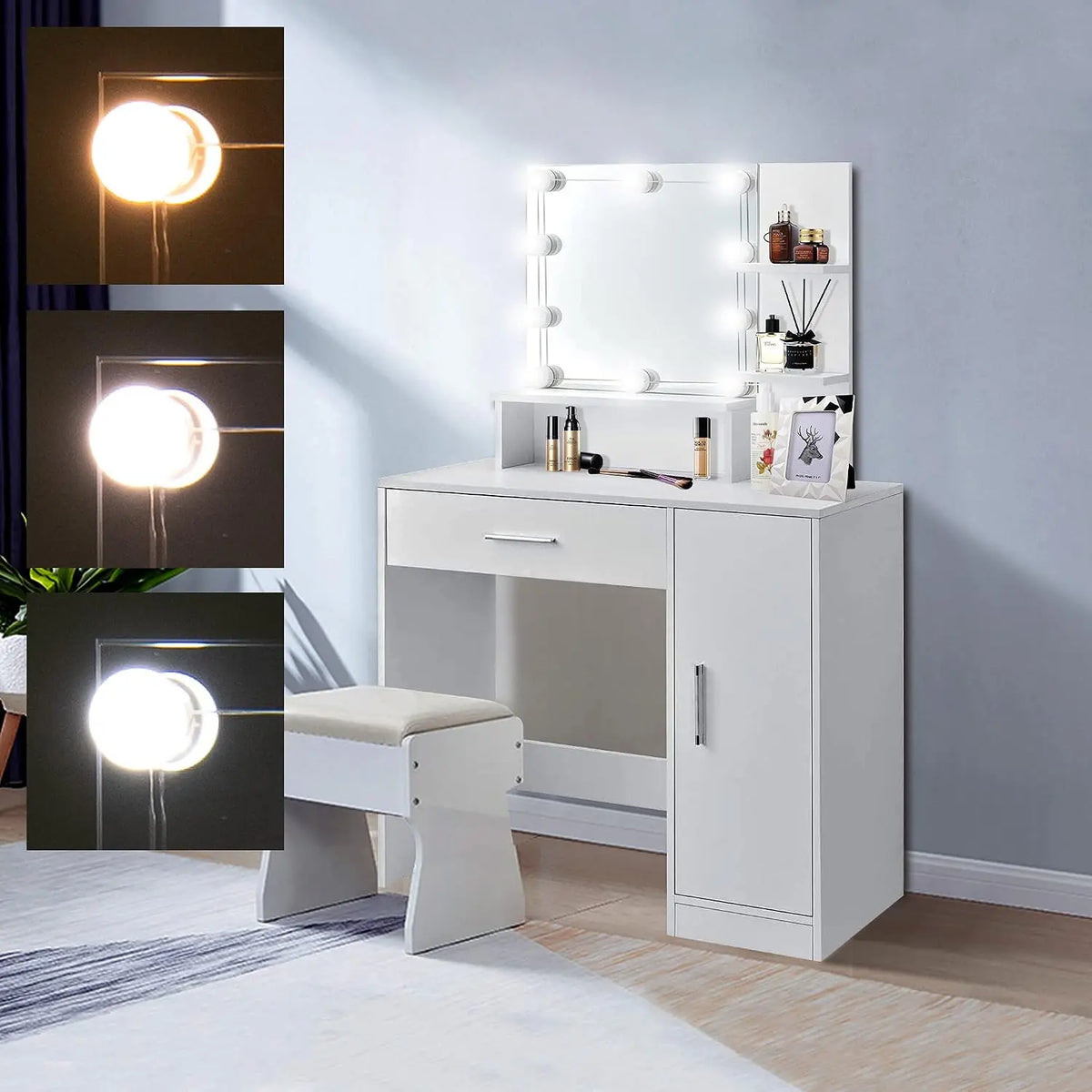 ML-Design Schminktisch mit LED-Beleuchtung