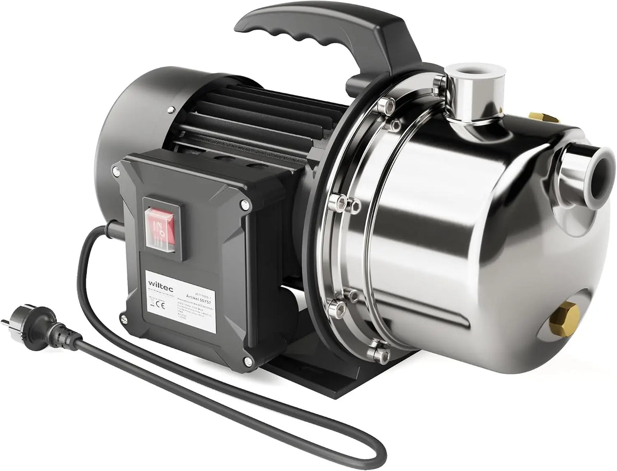 Wiltec Wasserpumpe JET110S 1100 W 4600 l Silber