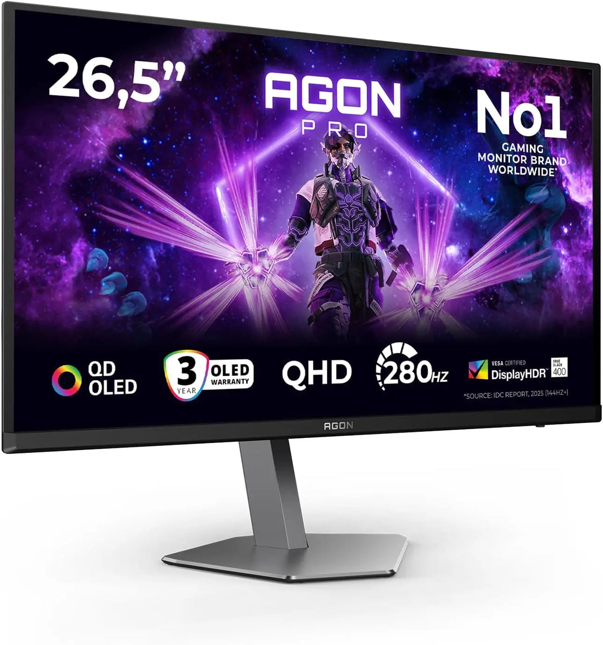 AOC Monitor AG276QZD2 27 Zoll mit LED-Beleuchtung und höhenverstellbar Schwarz