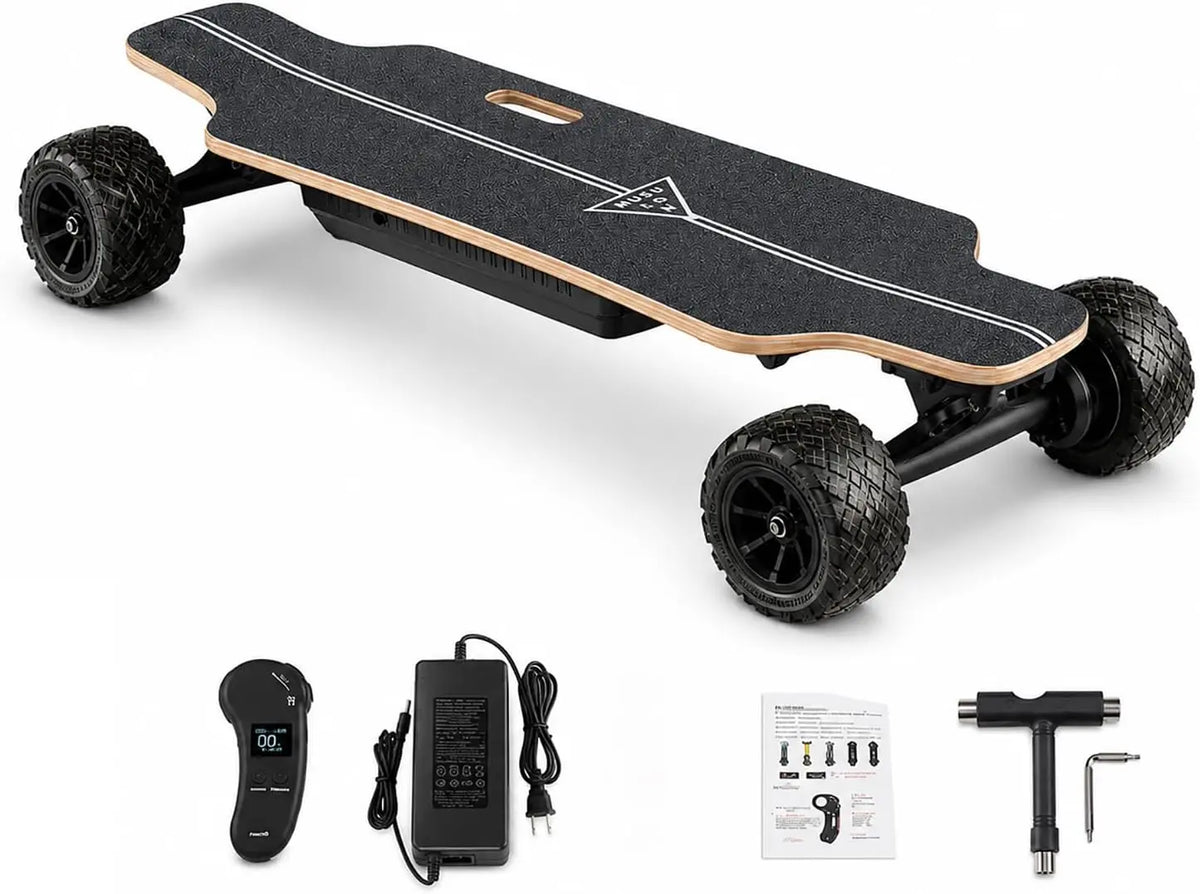 Elektro-Skateboard 105 mm 21 cm mit Fernbedienung und Display