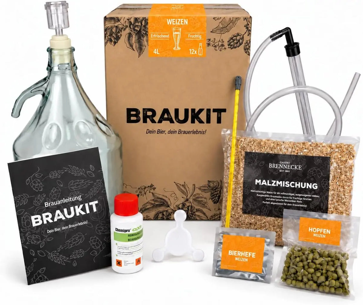 Braukit Weizen Bierbrauset mit 5L Gärflasche