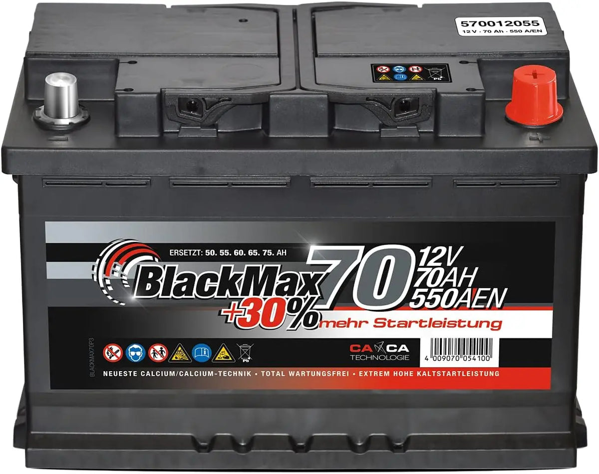 BlackMax Starterbatterie 12V 70Ah 550A Calcium-Plus