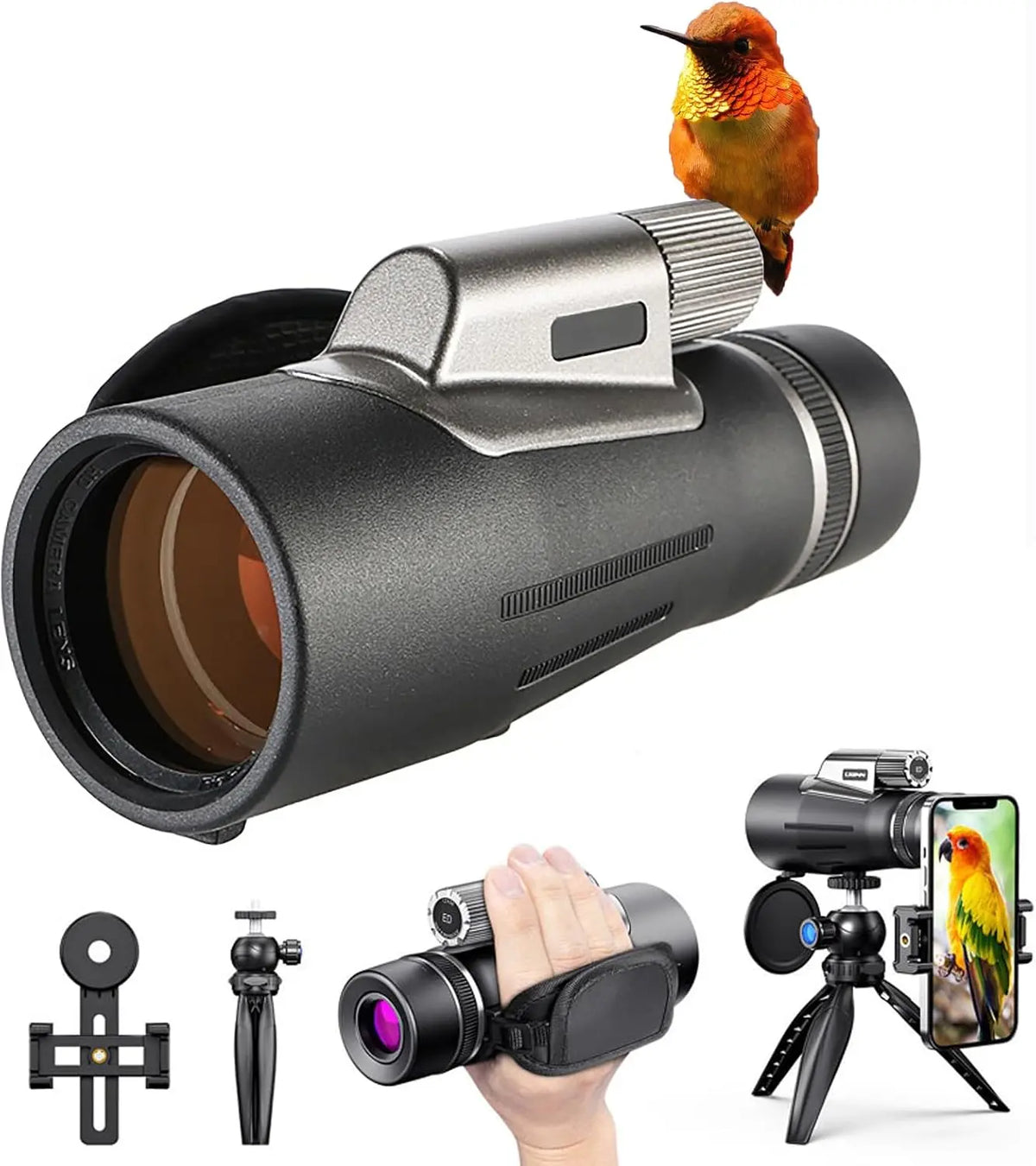 Professionelles 12x56 Monokular für Nachtsicht & Smartphone-Fotografie: Mit HD