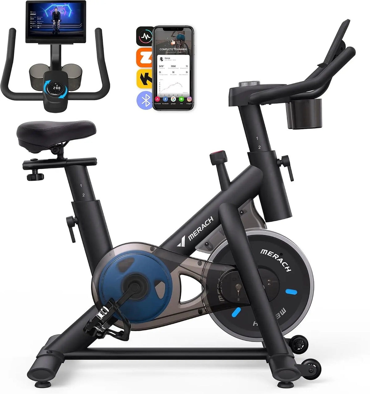 MERACH Fahrrad 136KG mit LED-Beleuchtung