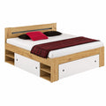 Stella Trading Doppelbett-Komplettset Stefan 180x200 cm mit Nachtkommoden - Eiche Artisan & Weiß