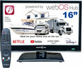 Unispectra Fernseher 230 V 24 V 12 V mit Fernbedienung und USB-Anschluss