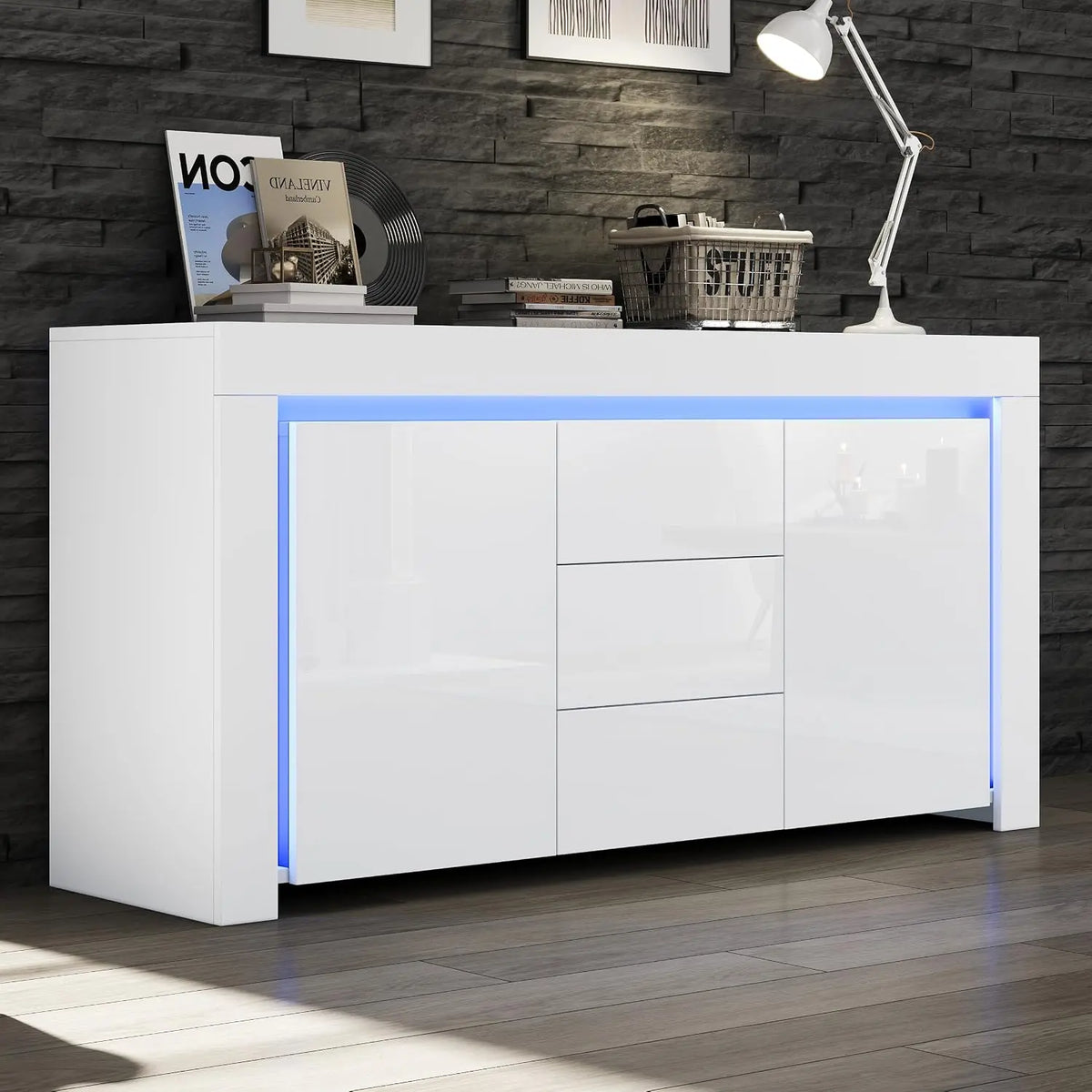 Merax Kommode 140 cm mit LED-Beleuchtung