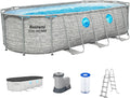 Bestway Power Steel Swim Vista Series Frame Pool Komplett-Set mit Filterpumpe 549 x 274 x 122 cm