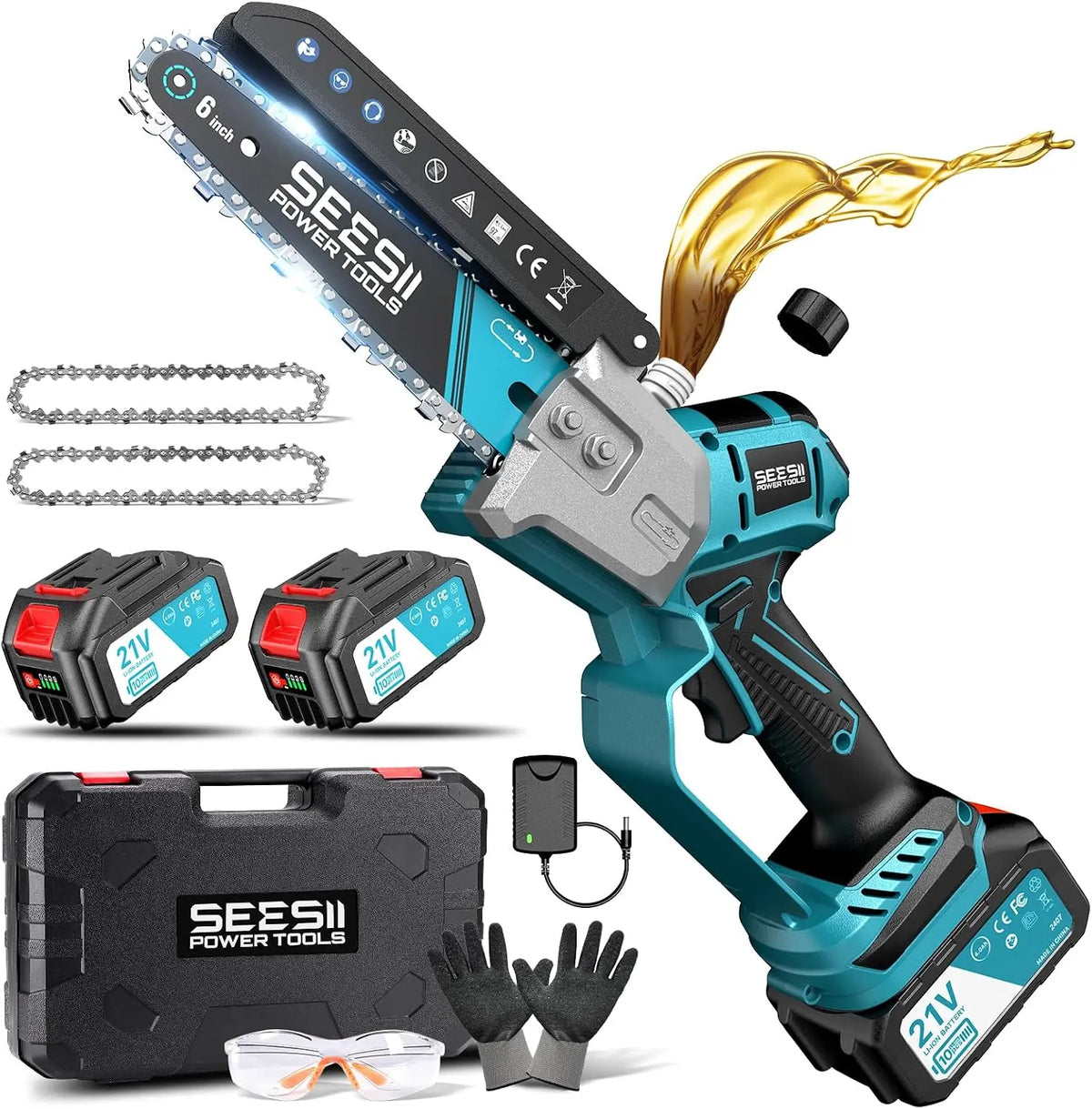 SEESII Mini Kettensäge 6 Zoll
