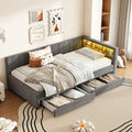 LAKFEW Sofa mit LED-Beleuchtung und USB-Anschluss Grau