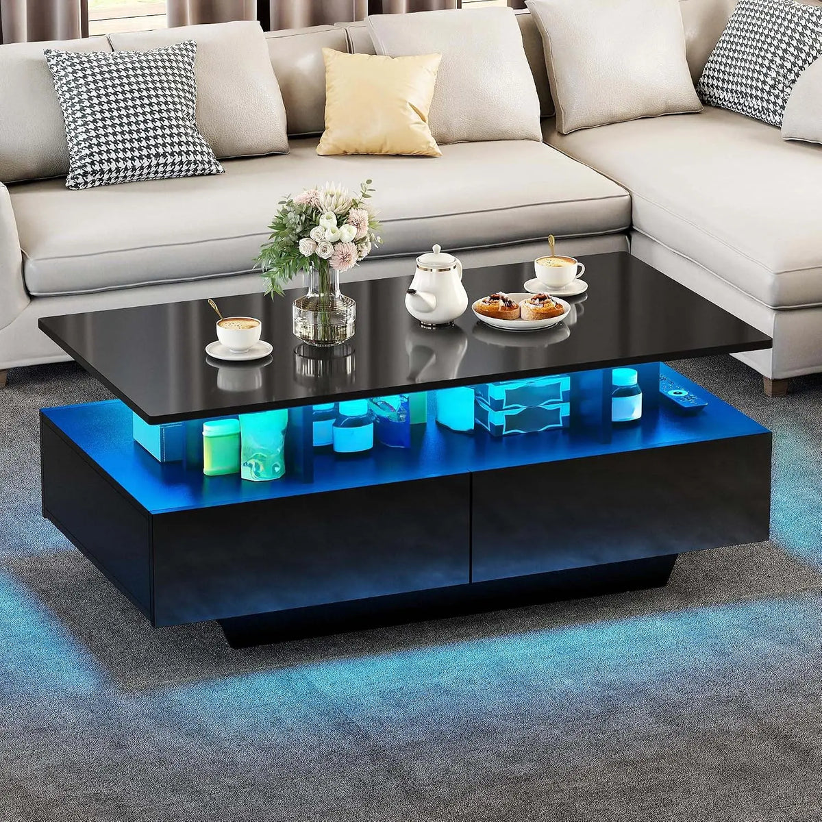 YITAHOME Sofa mit LED-Beleuchtung Schwarz